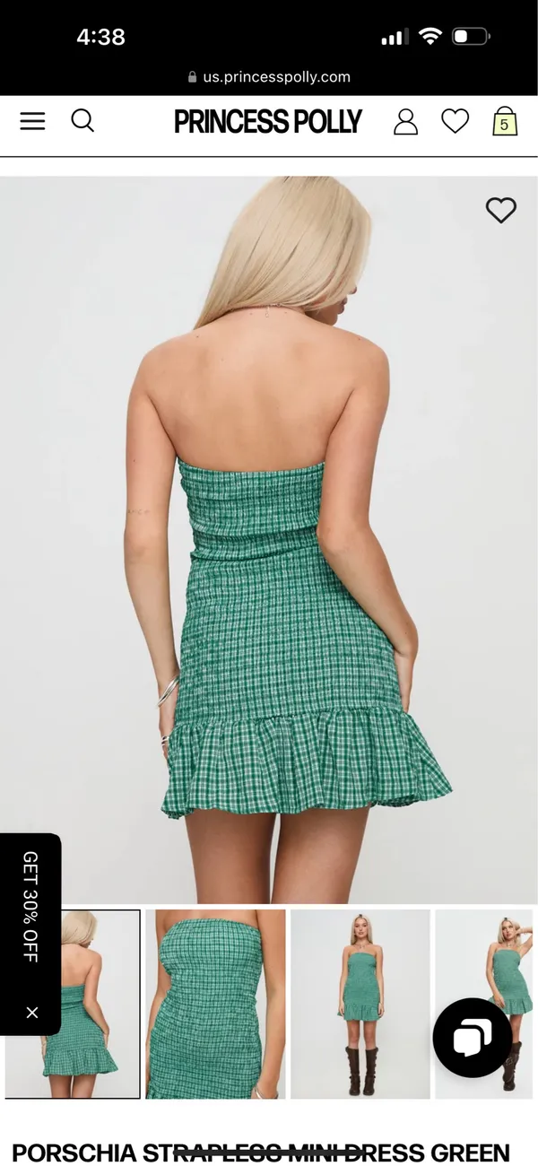 Green Princess Polly Mini Dress - Image 2