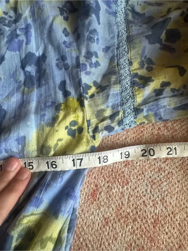 Aerie Rock n Ruffle animal print mini dress blue and green flowy size small - Image 8
