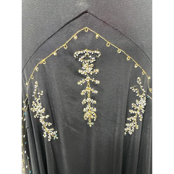 Vintage Y2K Fairy Goth Black Chiffon Beaded Midi Dress - Size 10 R&M Richards - Image 7