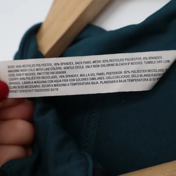 All in Motion Womens Teal Green Quarter Zip Pullover Thumbhole Active Top Size S - Image 3