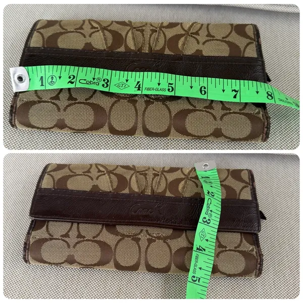 Coach Ashley Signature Jacquard Trifold‎ Wallet W/Checkbook Insert Y2K Vintage - Image 8