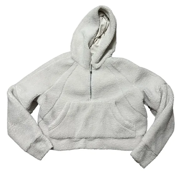 Lululemon Scuba Oversized Half-Zip Fleece Hoodie White Opal - Image 7