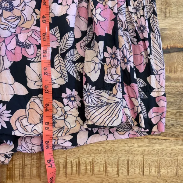 Natural Life Bella Maxi Dress M Boho Floral Smocked Waist Tiered Pockets Pink - Image 13