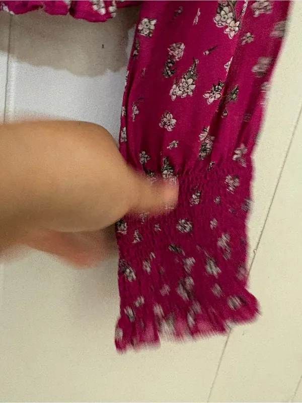 Rag & Bone Kayden Floral Smocked Blouse Pink Size S Mock Neck - Image 7