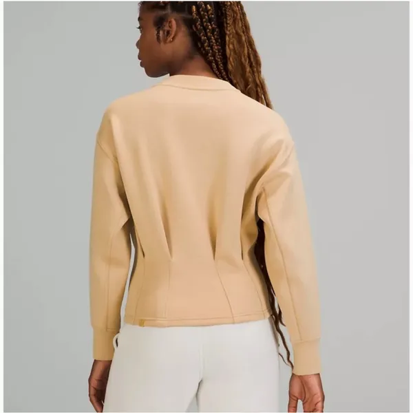 LULULEMON Gathered Waist Crew Pullover Pecan Tan Size 8 - Image 2