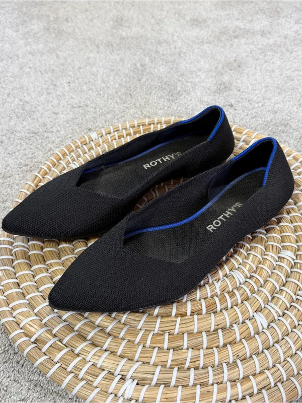 Rothy’s Women’s The Point II Knit Flat Shoes Comfort Washable in Black 8.5 - Image 5