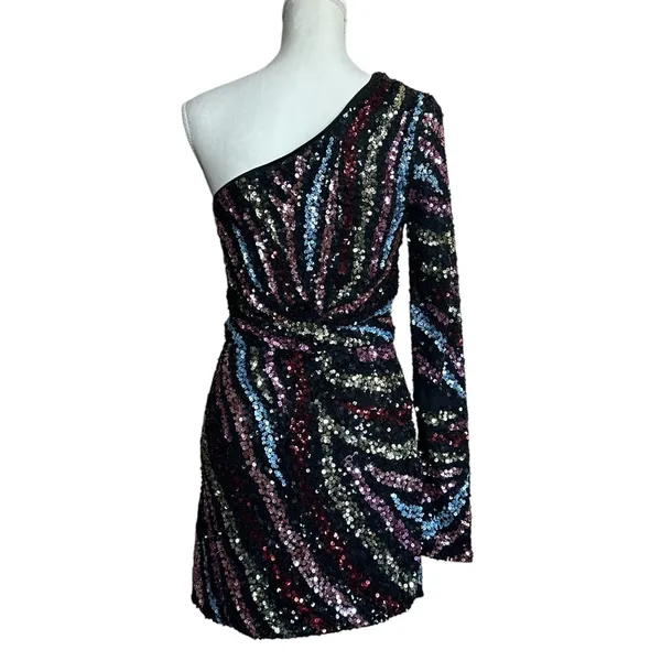Show Me Your Mumu Shimmy Mini Dress in Starbust Sequins Medium New Womens - Image 7
