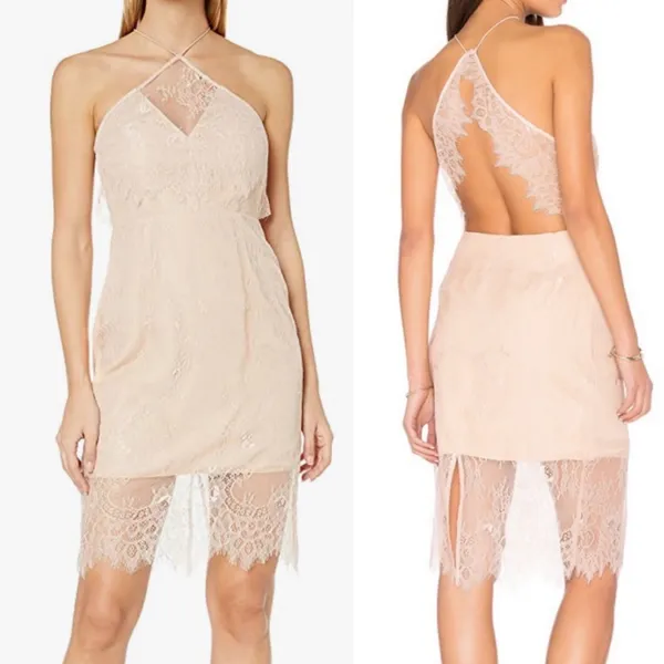Keepsake The Label Great Love Lace Dress: Rose (Blush Pink) - Image 4