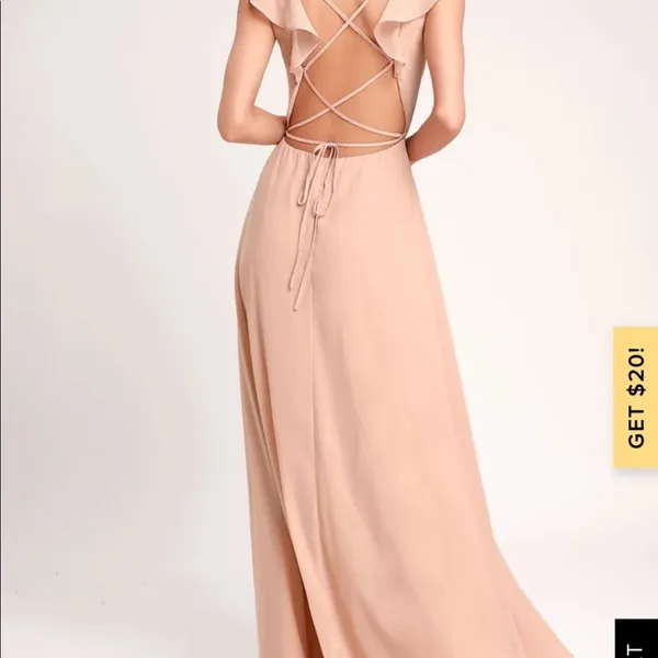 Lulu’s Feel the Rush Blush Ruffeled Lace Up Back - Image 3