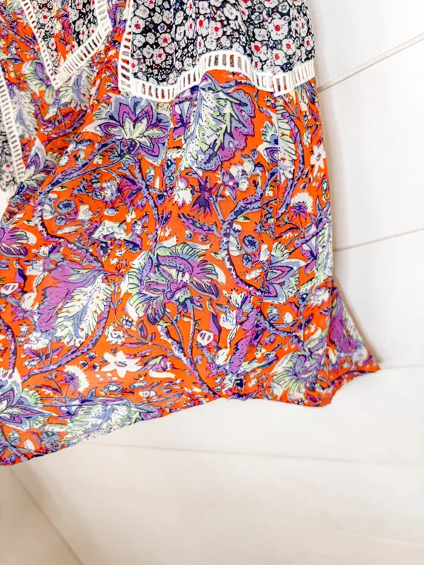 Anthropologie Meadow Rue Floral Colorblock Sleeveless Top, EUC, Medium - Image 7