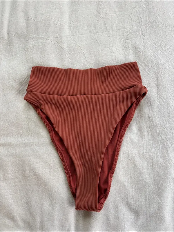 Aerie Ribbed Rust Bikini set - Image 5