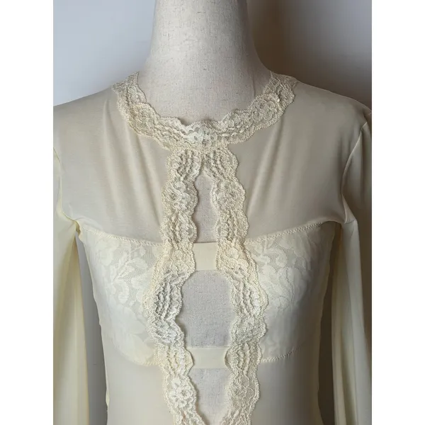 Hot As‎ Hell HAH Bodysuit Womens Small Ivory NWT Sheer Lace Mesh Sexy Bridal - Image 9