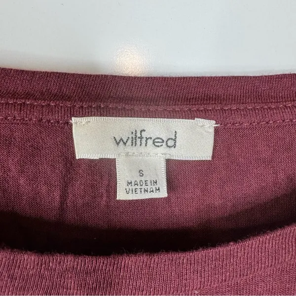 Wilfred Burgundy Crossover Back Long Sleeve Shirt Size‎ Small - Image 4