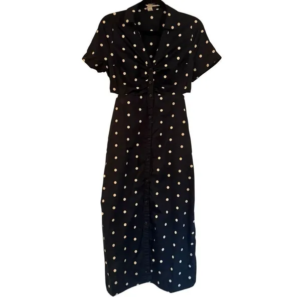 Old Navy polka dot cutout side midi dress size small - Image 12