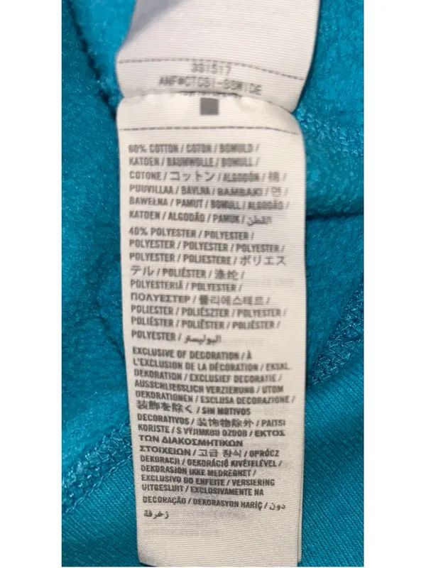 Y2K Women's Hollister Hoodie Sweatshirt Size M Blue Red Logo - Image 5