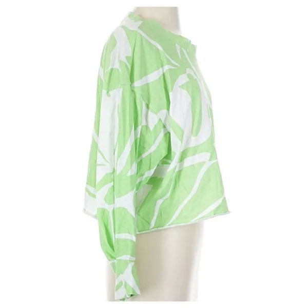 FP Movement Free People Abstract Cropped Tee Crew Neck L/S Size Small Oversized - Image 4
