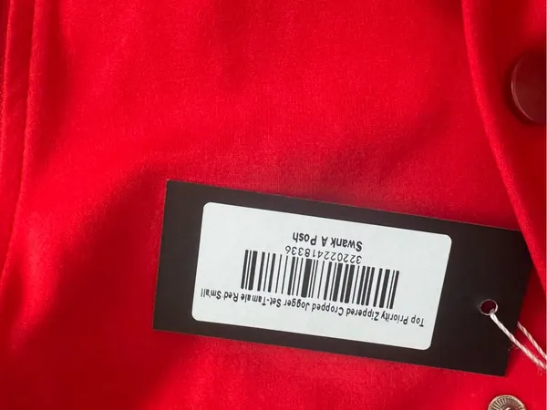 SWANK Red Cropped Jacket & Jogger Sweatpants Set - Image 8