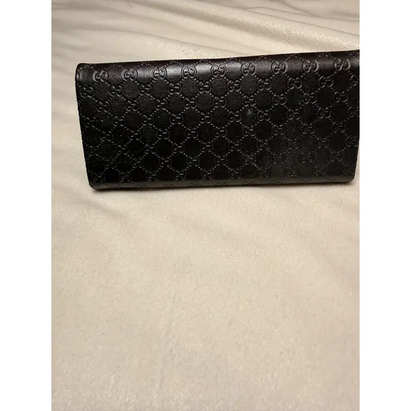 Gucci Dark Brown Guccissima Monogram Triangular Sunglasses Case Snap Closure - Image 4