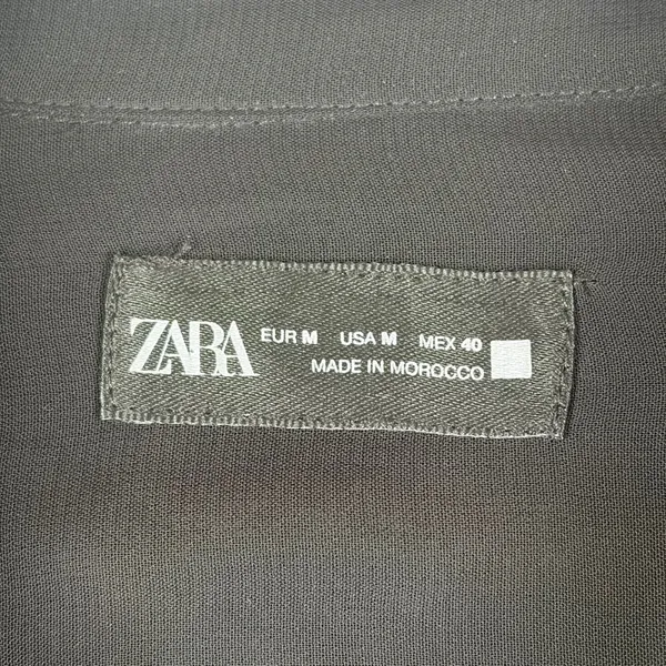 Zara Womens Black Sleeveless‎ Button Down Mesh Trim Pocket Shirt Medium NEW - Image 3