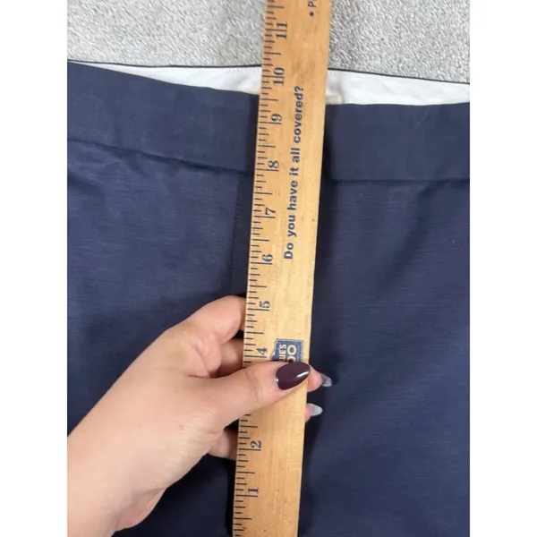 tory burch navy leg snap button mini flare crop trouser 6 Pockets Zip Button‎ - Image 9