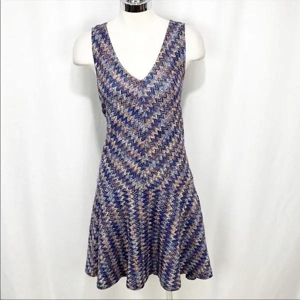 Anthro Maeve westwater‎ chevron knit v neck dress xs - Image 4