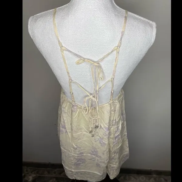 Free People In Control Satin Floral Lace Back Mini Dress NWT M - Image 5
