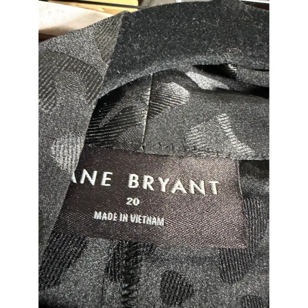 Lane Bryant Womens Black Leopard Jacquard Necktie Blouse Plus 20 Long Sleeve - Image 3