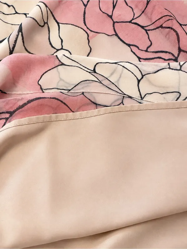 BCBGMaxAzria Boho Blush Pink Floral Mesh Cottagecore Flutter Sleeve Dress - Image 12
