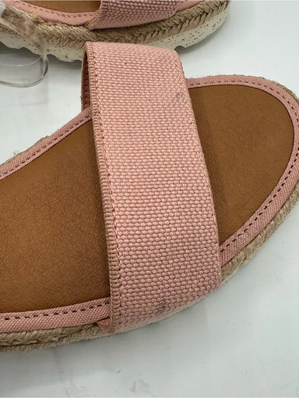 Lucky Brand Thimba Ankle Wrap Espadrille Sandal size 7.5‎ pink linen summer - Image 3