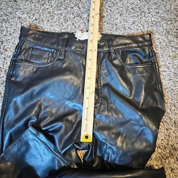 Altar'd State Black Faux‎ Leather High Rise Straight Leg Pants Size 28/7 DJ23585 - Image 6