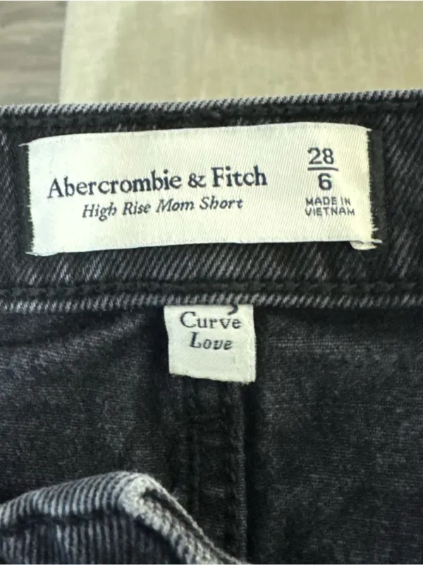 Abercrombie & Fitch High Rise Mom Shorts Black Size 28‎ 6 - Image 7