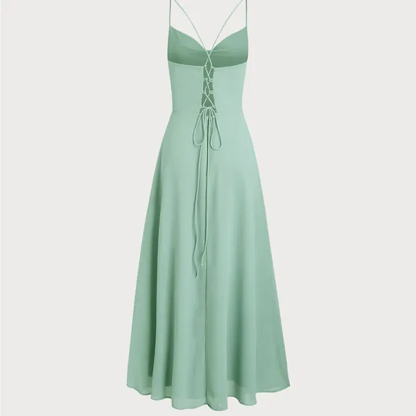 Rihoas Elegant Green Sleeveless Dress - Image 7
