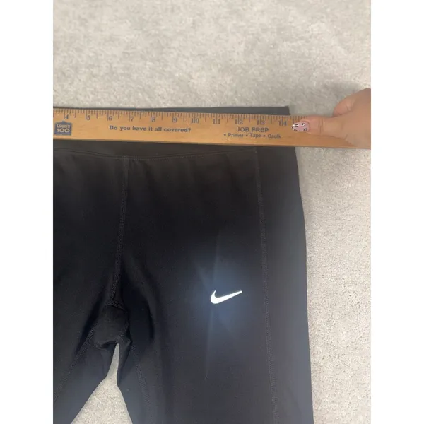 nike womens cropped drawstring leggings capri medium black - Image 9