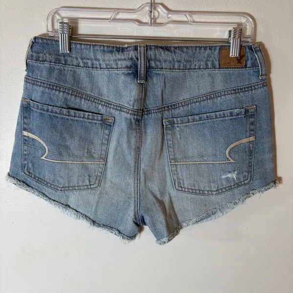 American‎ Eagle Hi-Rise Festival Denim Shorts Distressed Size 8 - Image 3