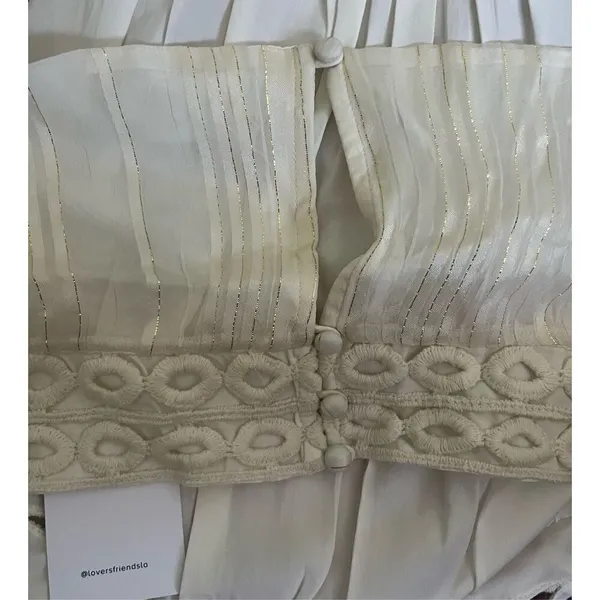 Lovers + Friends Cream Pleated Halter Cutout‎ Top XL - Image 3
