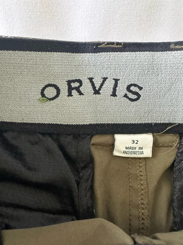 ORVIS MEN'S TECH CARGO BELTED SHORTS(BURNT OLIVE Size 32 - Image 3