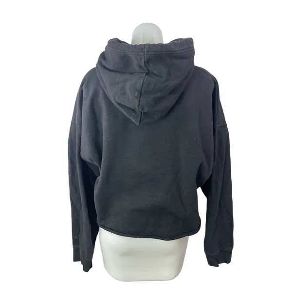 H&M x Justin Beiber Women's Black Hoodie Hooded Relaxed Sweatshirt Top Size L - Image 2