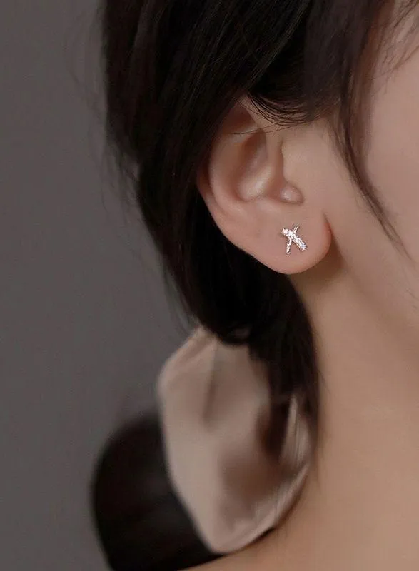 Exquisite Simple Tiny Stud Earrings for Women Silver - Image 4