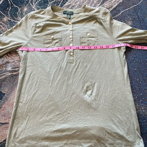 Lauren Ralph Lauren Green Button Blouse Longsleeve S Y2K Preppy Minimal Slim Fit - Image 13