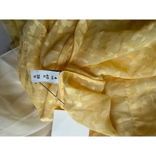 Peter Som Silk Blend Embellished Sleeveless Top Yellow Beaded Layered Blouse - Image 6