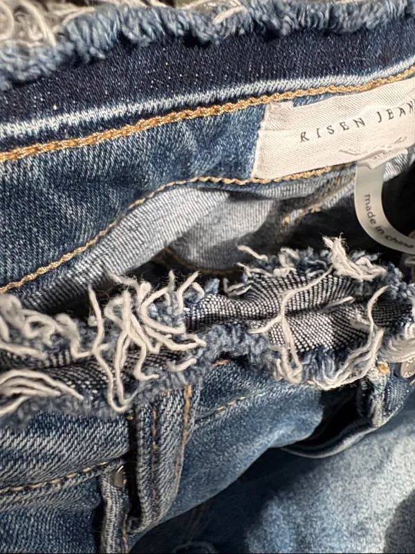 Risen Distressed Straight-Leg Jeans 27 - Image 8