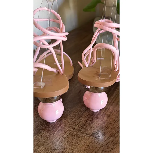 INC Chedel Pink Lace Up Sandal Women 8.5 Ball Heel Square Toe Strappy Barbiecore - Image 6