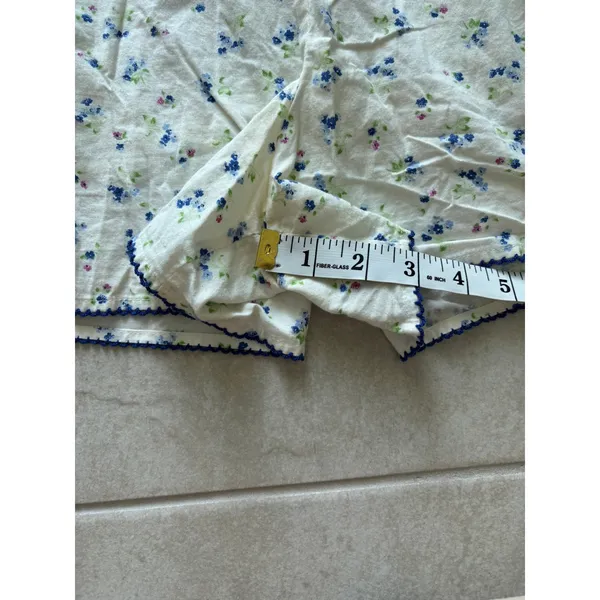 Ditzy Floral Shorts Womens Large‎ Cream Cotton Cottagecore Prairie Lounge - Image 6