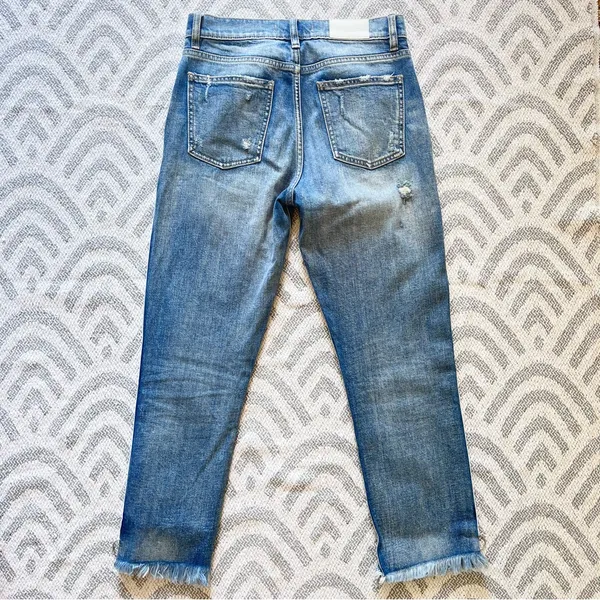 PISTOLA Charlie High Rise Straight Leg Button Fly Zipper Blue Denim Jeans 26 - Image 7