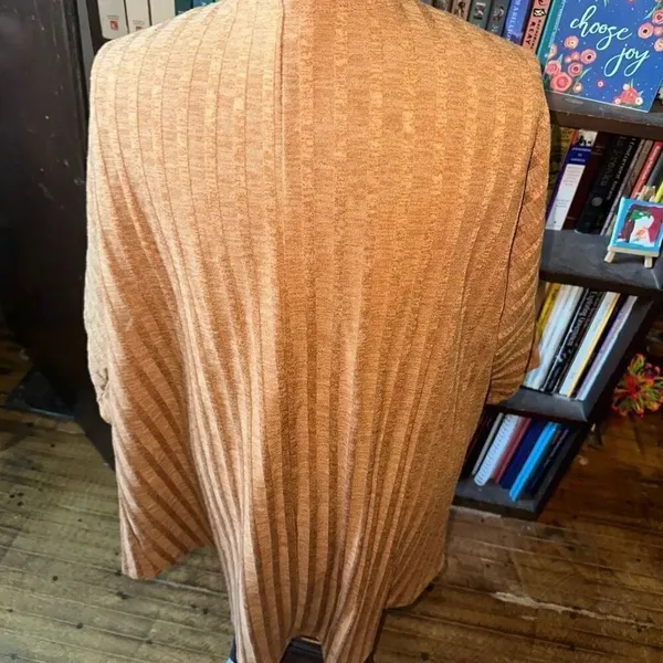 Lularoe goldenrod ribbed cozy drape M kimono - Image 2