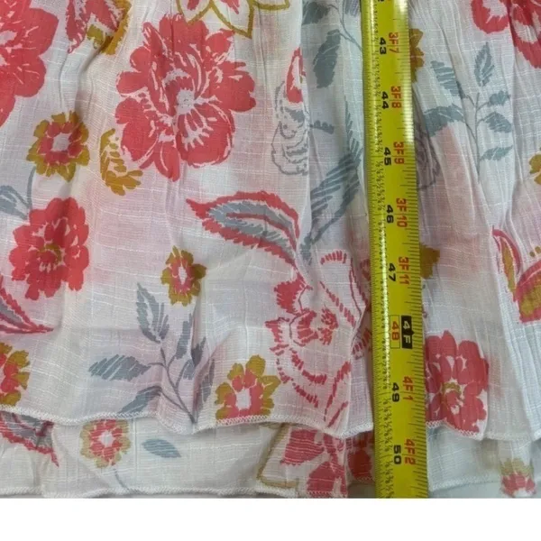 J GEE Womens Floral Smocked Waist Maxi Dress Pink White V-Neck‎ Boho Size S - Image 9
