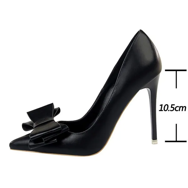 BIGTREE Black Bow Pump Heels - Image 2