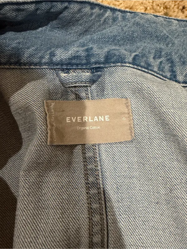 Everlane Light Wash Denim Short Sleeve Coverall Jumpsuit Boilersuit Utility 0 - Image 4