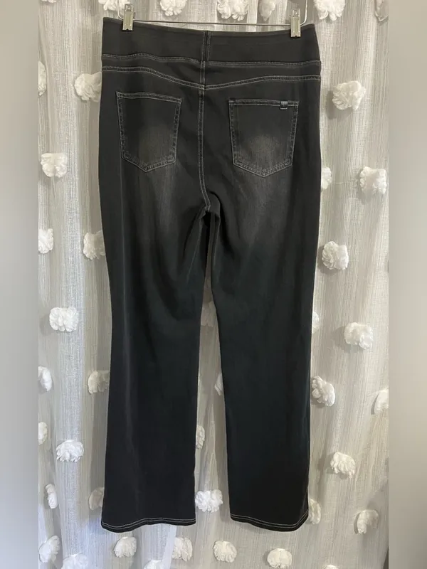 Halara Flex High Waisted Pockets Straight Leg Washed Casual Jeans - Image 2