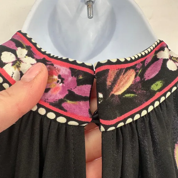 Wisp Floral Halter Maxi Dress Black Pink Purple Size‎ 6 Butterfly Whimsigoth - Image 5